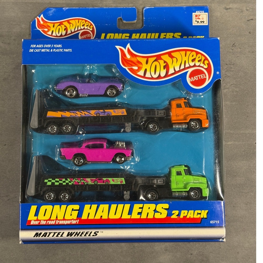 1998 Hot Wheels Long Haulers 2 Pack Mattel 65715 Multi Color Diecast Transporter